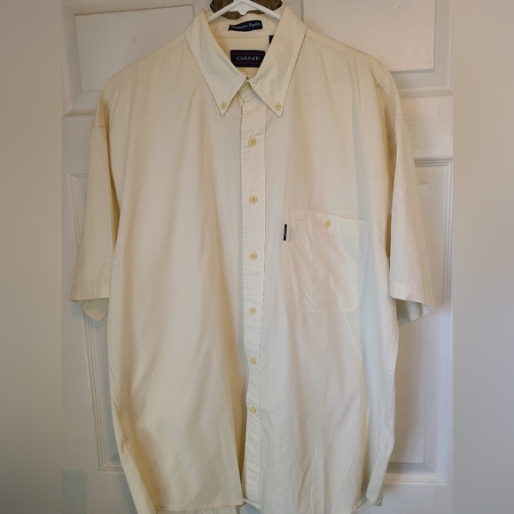 Gant, Men's Short Sleeve Button Down Shirt,  Size: Large Color: White - Picture 2 of 11